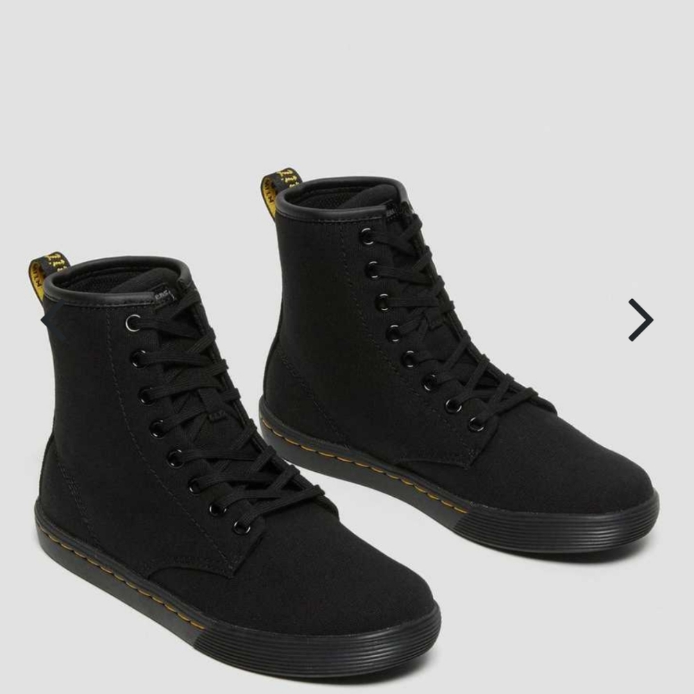 Dr. Martens Women's Black Canvas Lace-Up Ankle Boots
